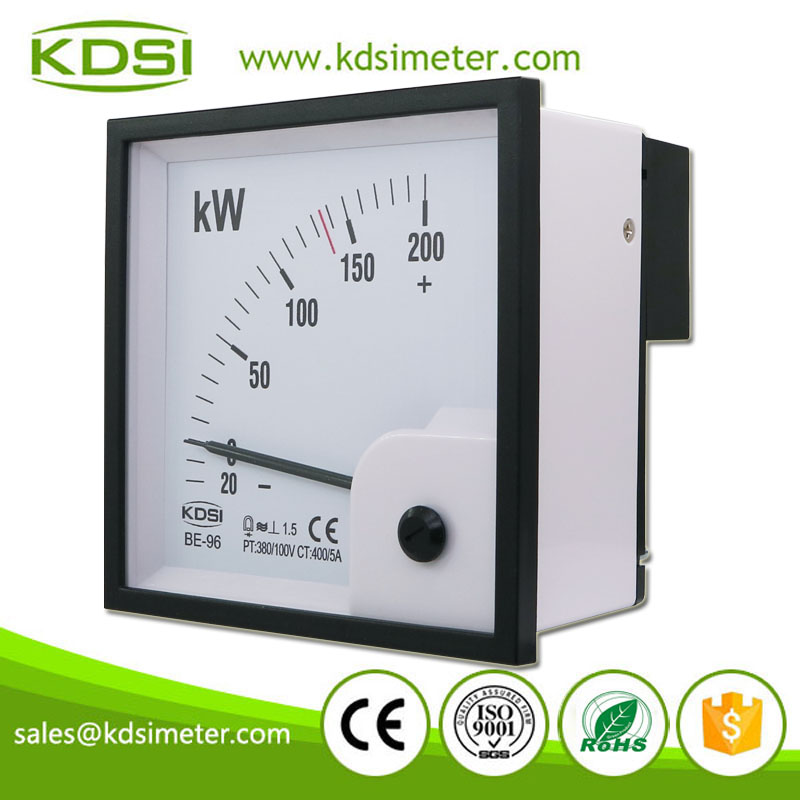 Easy Operation BE-96 3P3W -20-200kW 380/100V 400/5A Analog Power Panel Watt Meter