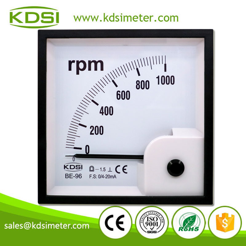 Easy Operation BE-96 DC4-20mA 1000rpm Analog Amp Panel RPM Meter