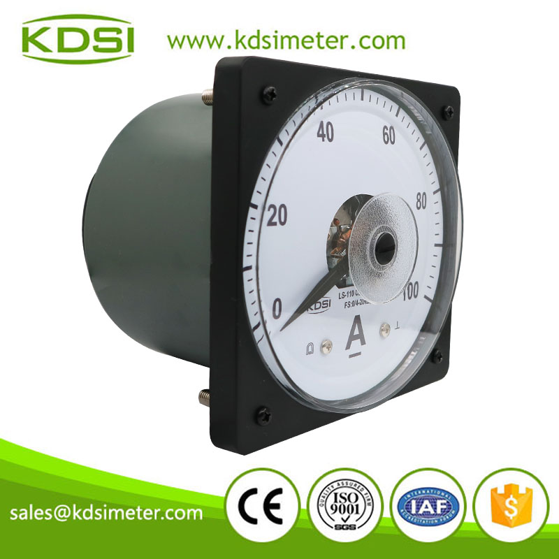 CE Certificate LS-110 DC4-20mA 100A Wide Angle DC Amp Analog Panel Meter