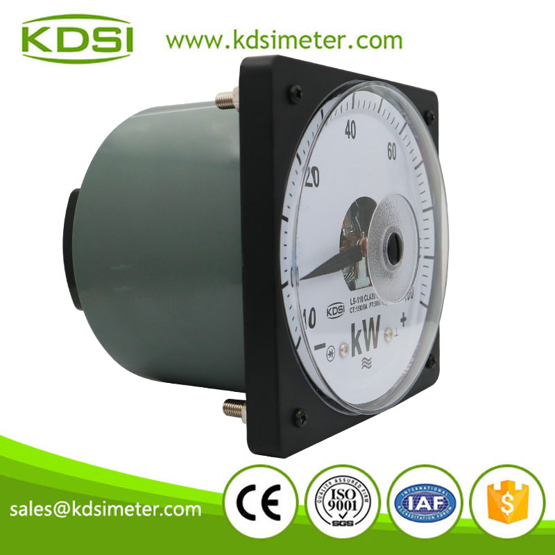 High quality LS-110 3P3W -10-100kW 150/5A 380V wide angle panel analog watt meter