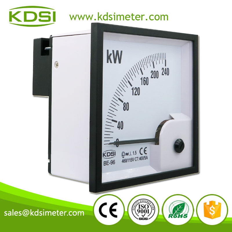 Square Type BE-96 3P3W 240kW 440V 400/5A 460/115V Analog AC KW Panel Watt Meter 