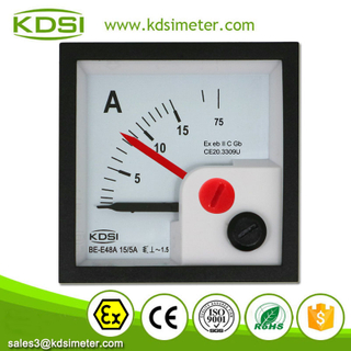 Square Type BE-E48A AC15/5A 5times With Red Pointer Panel Explosion Proof Analog AC Ammeter