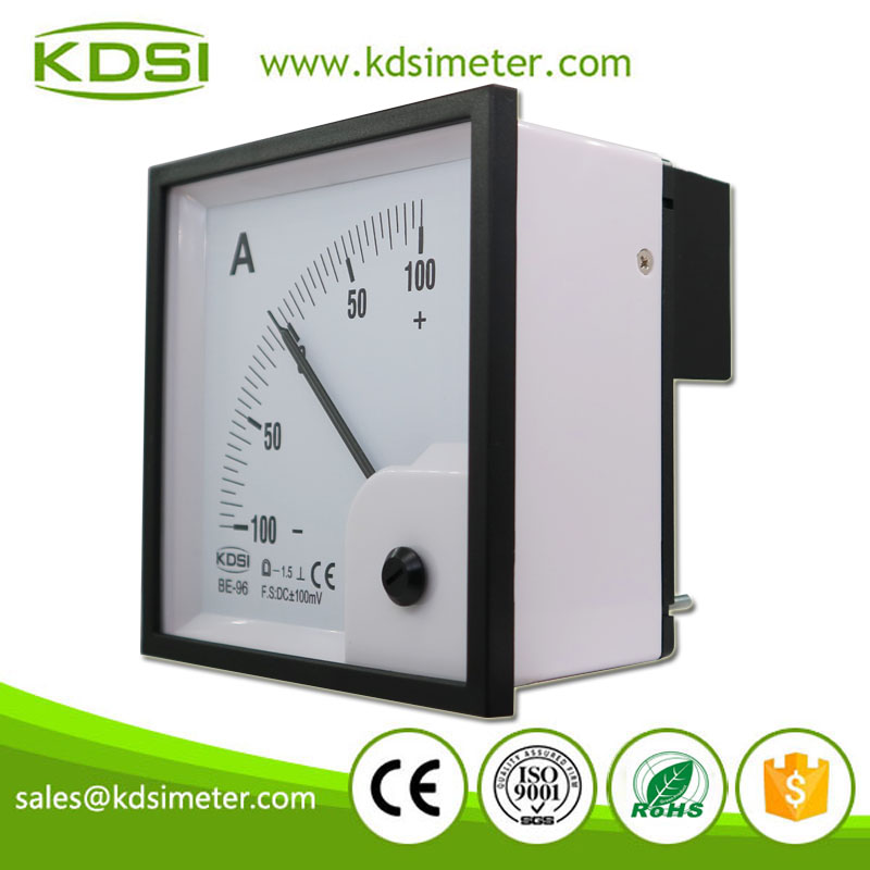 CE Approved BE-96 DC+-100mV +-100A Analog DC Panel Current Ammeter