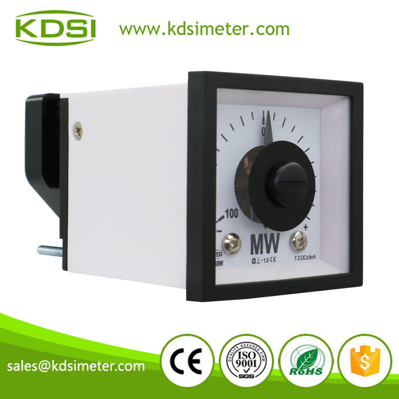 30 Years Professional Manufacturer BE-48W DC+-5mA +-100MW Wide Angle Analog DC Amp MW Panel Meter