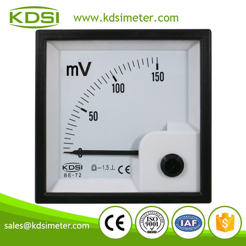 BE-72 72x72mm Analog Millivolt Panel Meter DC 0-150mV Precision Voltage Meter Customizable Scale Screw Terminal