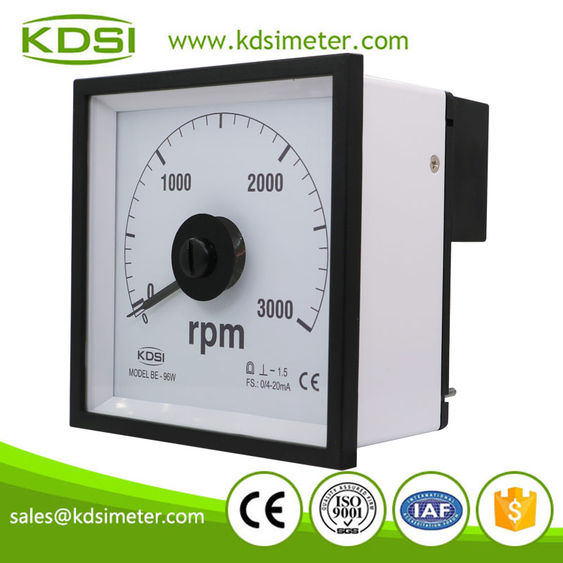 KDSI electronic apparatus BE-96W DC4-20mA 3000rpm wide angle dc analog amp panel rpm meter