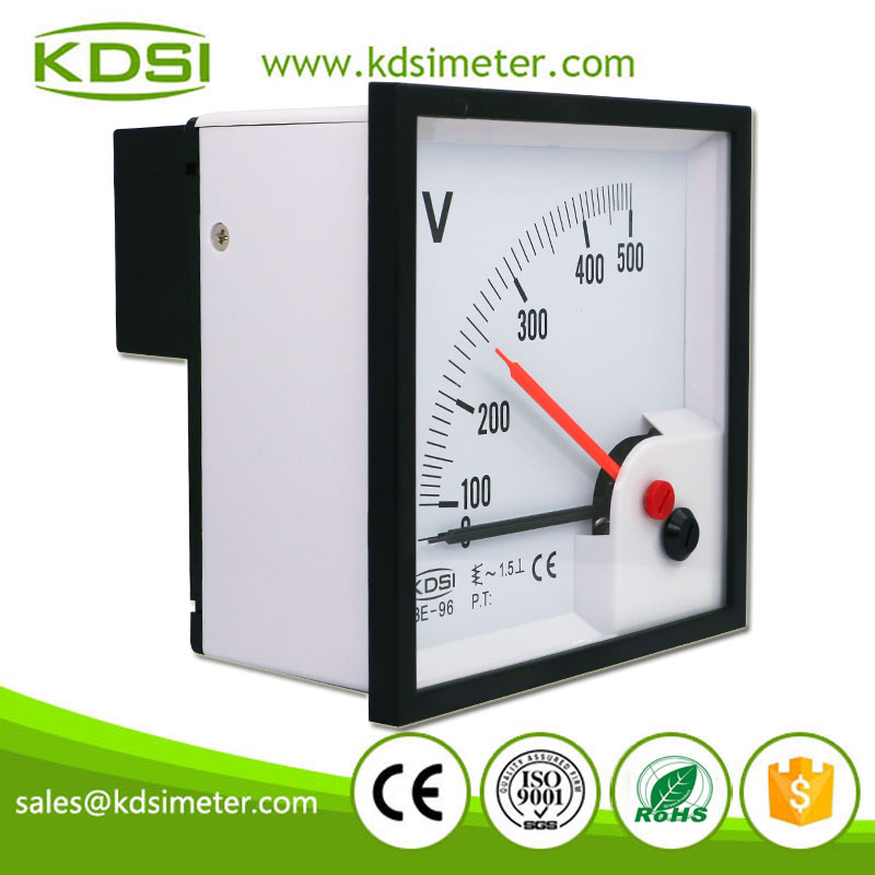 China Supplier BE-96 AC500V Double Pointer Analog AC Panel Mount Voltmeter