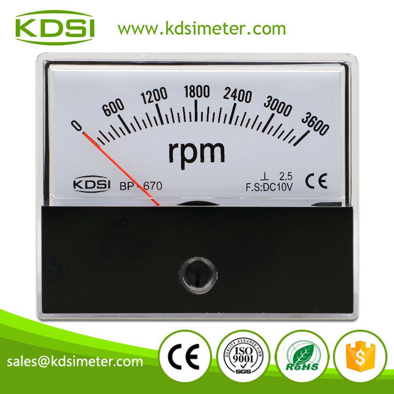 Safe To Operate BP-670 DC10V 3600rpm Analog Volt Panel Electronic RPM Meter