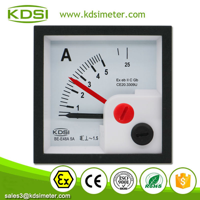 KDSI Electronic Apparatus BE-E48A AC5A 5times With Red Pointer Analog Panel AC Explosion-proof Ammeter