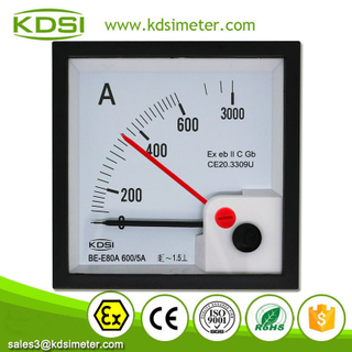Easy Installation BE-E80A AC600/5A 5times Double Pointer Analog Panel AC Explosion-proof Amp Meter