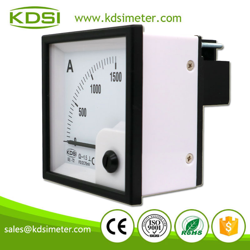 KDSI Electronic Apparatus BE-72 DC75mV 1500A Analog DC Panel Volt Ampere Indicator