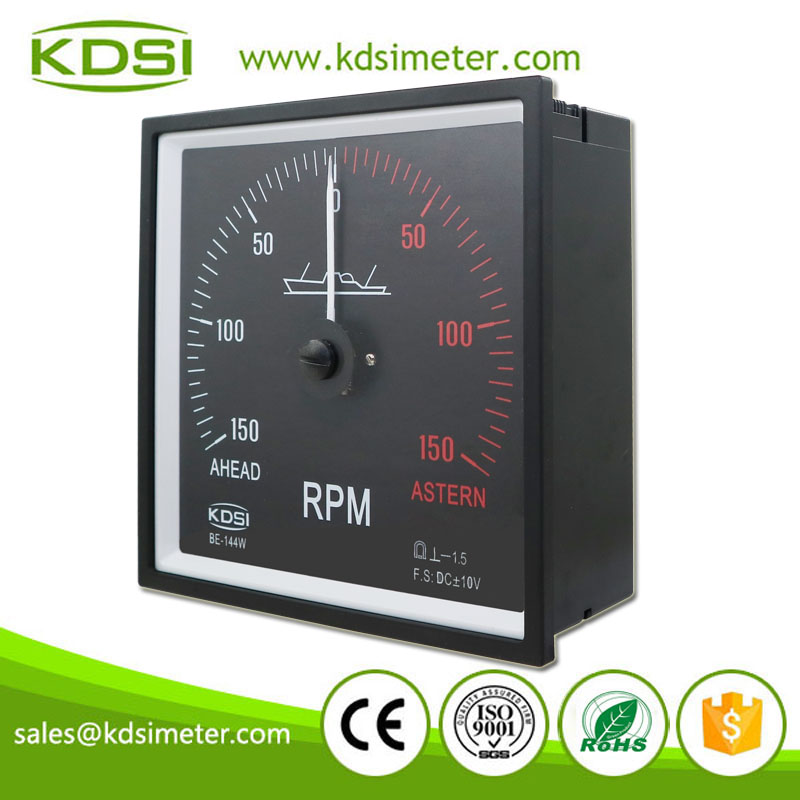 144x144mm Wide Angle BE-144W DC+-10V +-150 RPM Analog Panel Meter for Marine
