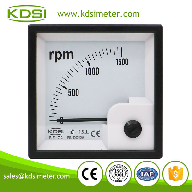 CE certificate BE-72 RPM meter DC12V 1500RPM analog voltage panel marine tachometer