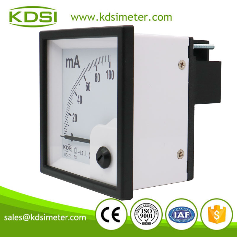 New Hot Sale Smart BE-72 DC100mA analog panel dc milliammeter