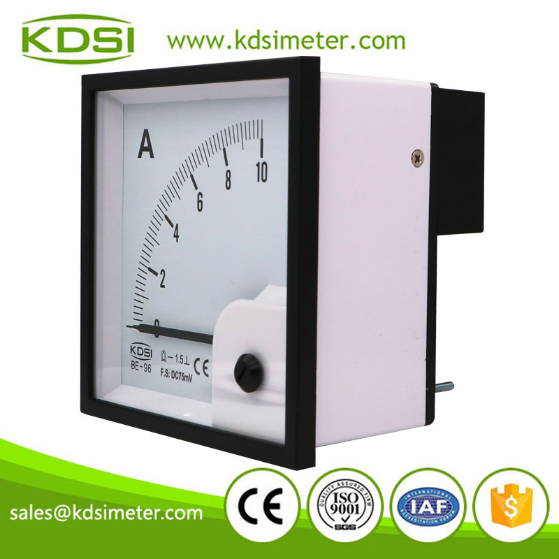 High quality BE-96 DC75mV 10A dc analog panel ammeter with 75mV output