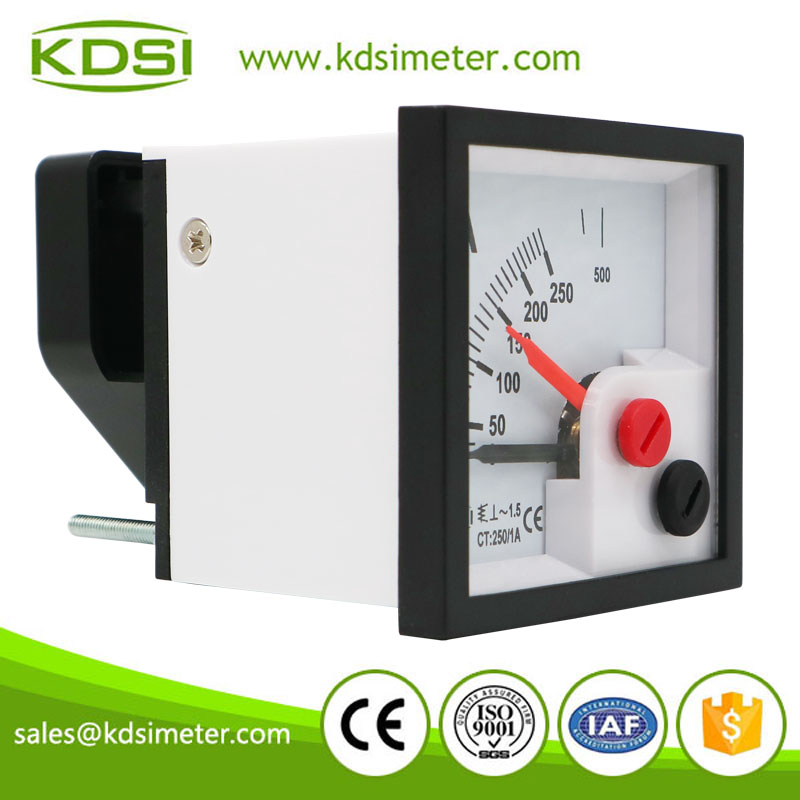 Easy installation BE-48 AC250/1A with red pointer ac mini analog amp panel meter