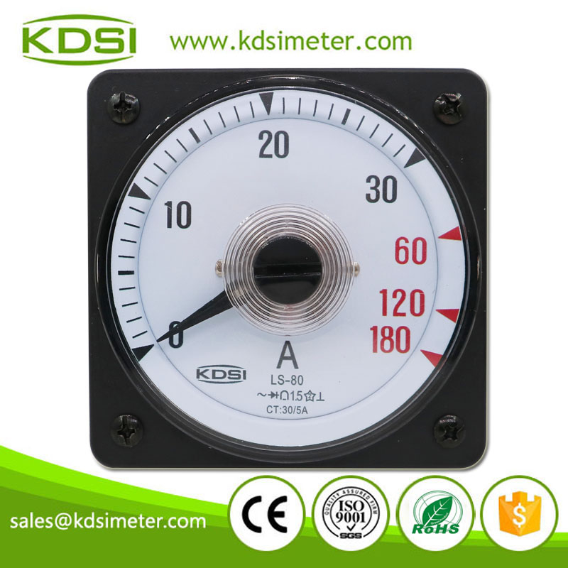 New Design LS-80 AC30/5A 6times Overload Wide Angle Analog Panel AC Amp Meter For Marine