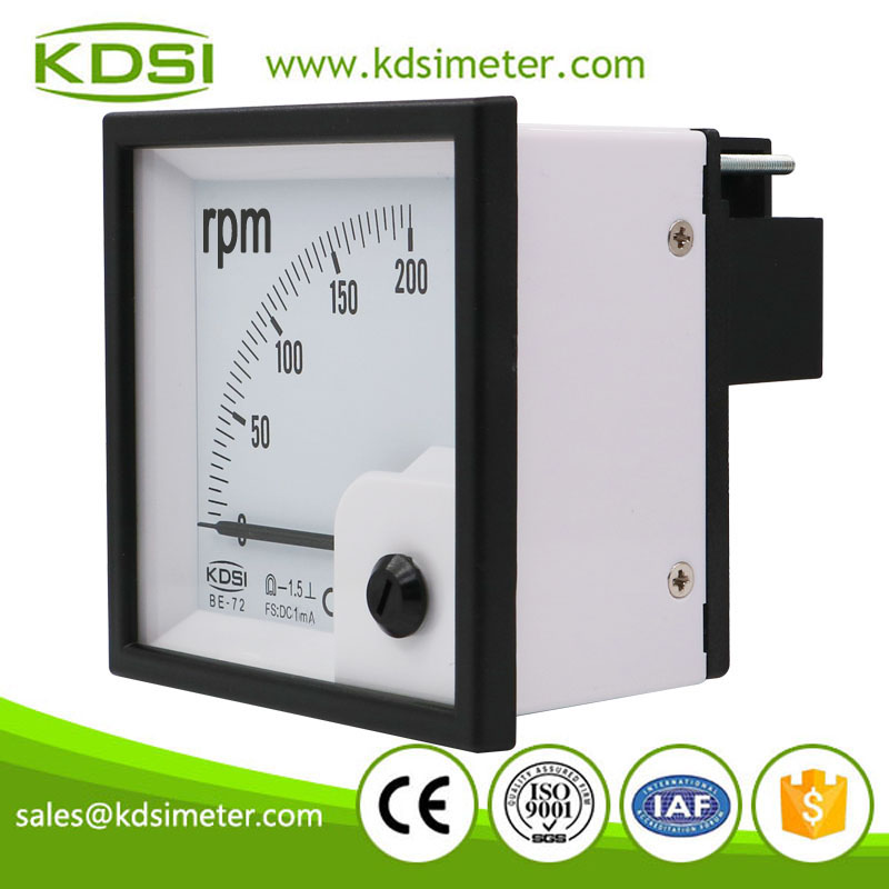 CE Certificate BE-72 DC1mA 200rpm Analog Amp RPM Panel Meter
