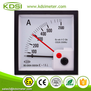 Portable Precise BE-E80A AC500/5A 5times Double Pointer Analog Panel Explosion-proof AC Ammeter