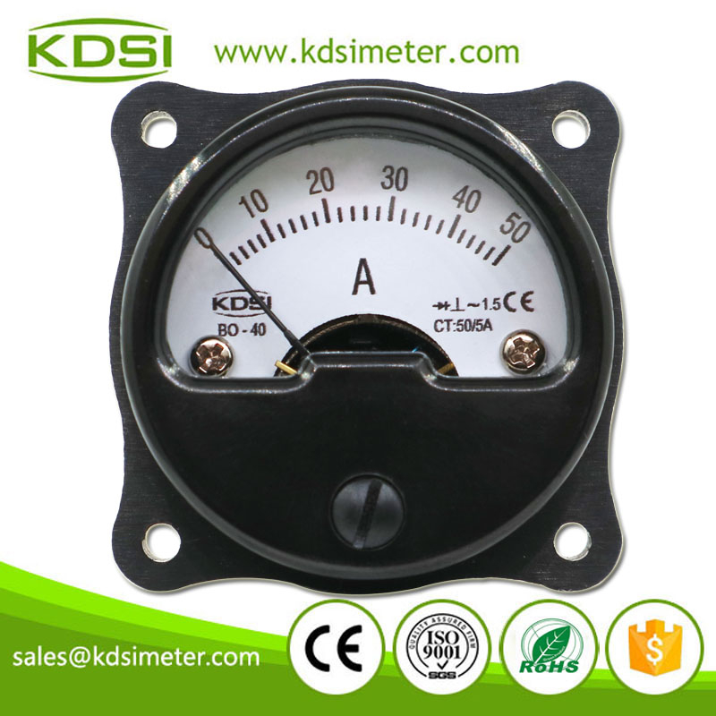 Easy Operation BO-40 AC50/5A Rectifier Analog AC Panel Mini Round Amp Meter