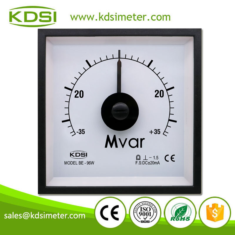 High Quality BE-96W DC+-20mA +-35Mvar Wide Angle Analog DC Amp Panel Mount Watt Panel Meter