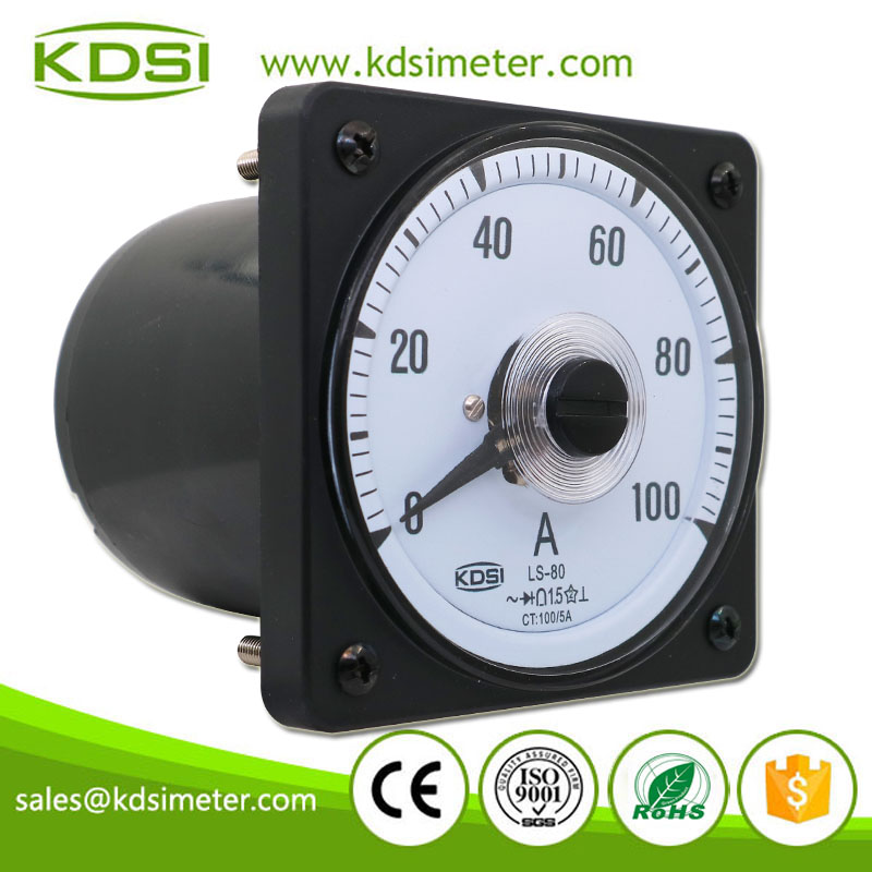 Easy Operation LS-80 AC100/5A Wide Angle Analog Panel Mini AC Amp Meter For Marine