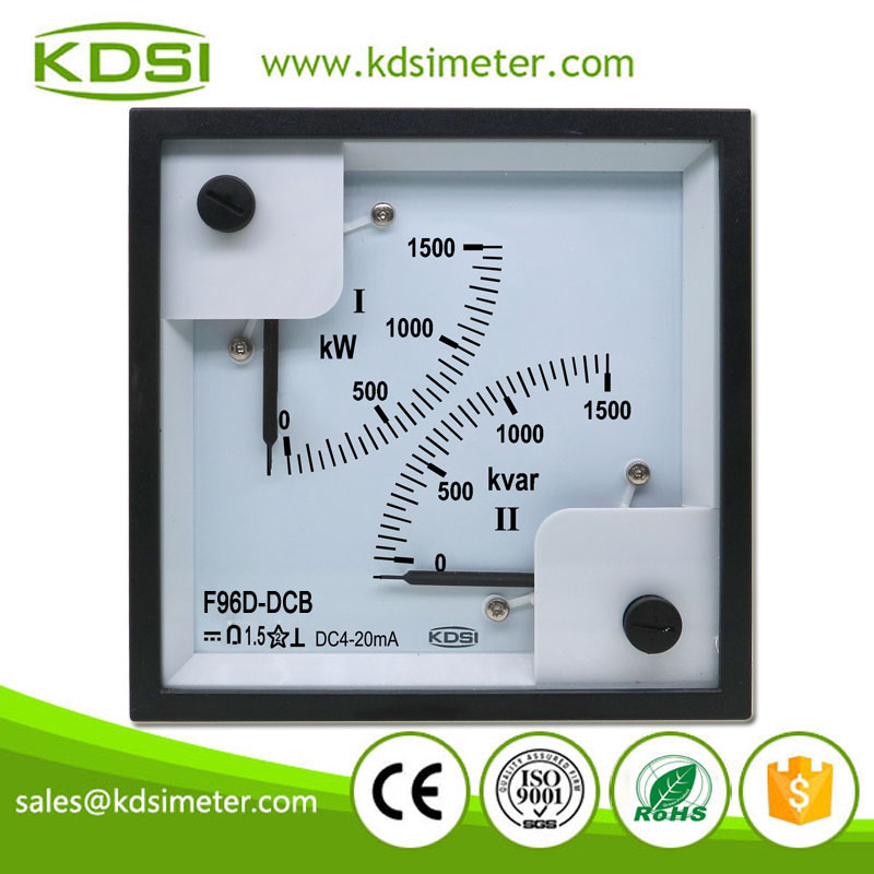 CE Certificate F96D-DCB DC4-20mA 1500kW/1500kvar Analog Amp Power Panel Dual Meter