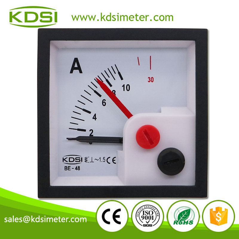 Easy Installation BE-48 AC10A 3Times Overload Double Pointer Analog Panel AC Ampere Meter