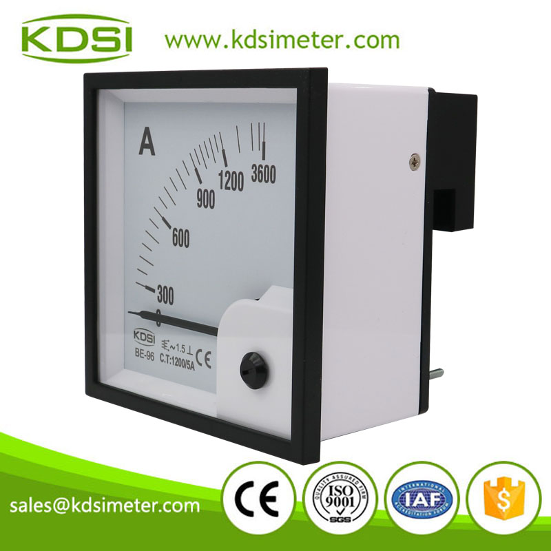 High quality professional BE-96 AC1200/5A 3times overload ac analog panel ampere indicator