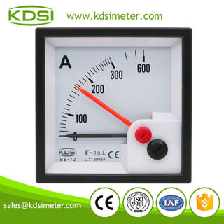 China Supplier BE-72 72*72 AC300/5A with red pointer panel analog ac ampere meter