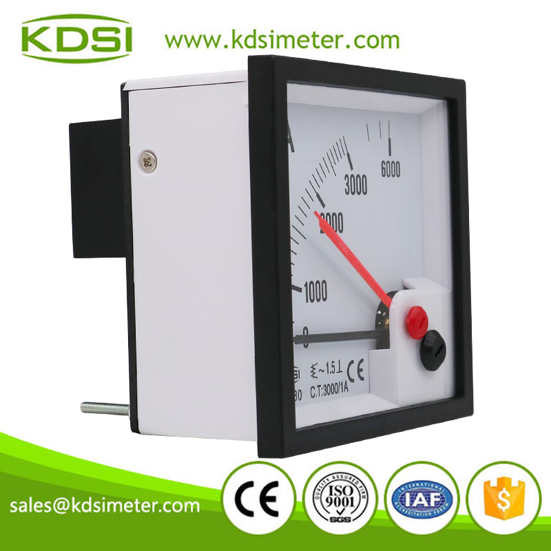 China Supplier BE-80 AC3000/1A with red pointer ac analog panel ampere meter