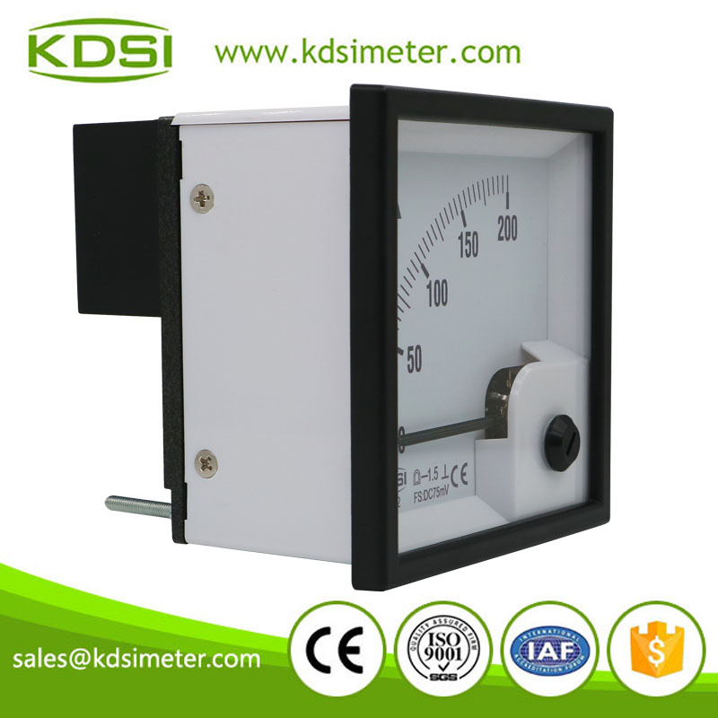 Easy installation BE-72 DC75mV 200A analog panel dc high precision ammeter