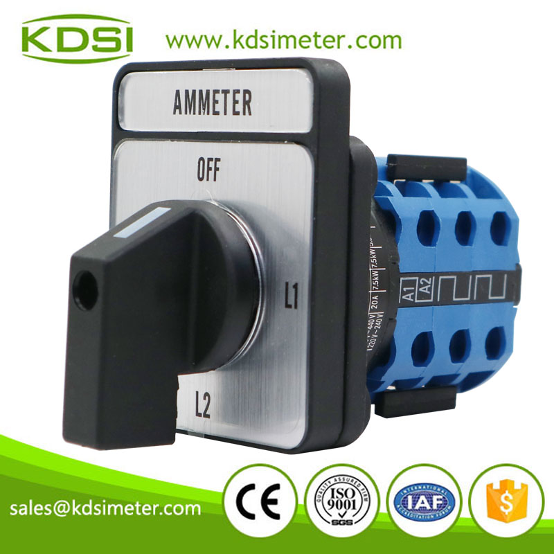Classical DW26-20/3+LH3/3 48X60mm ammeter rotary selector switch