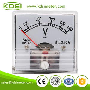 China Supplier BP-45 AC500V clear cover mini analog ac panel mount voltmeter