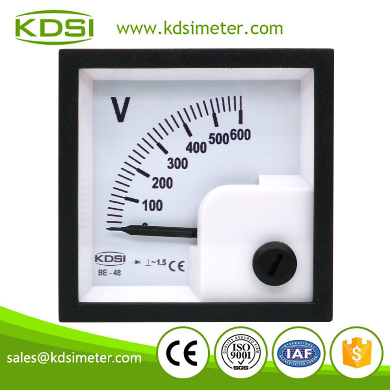 Square type BE-48 AC600V rectifier ac panel voltmeter analog