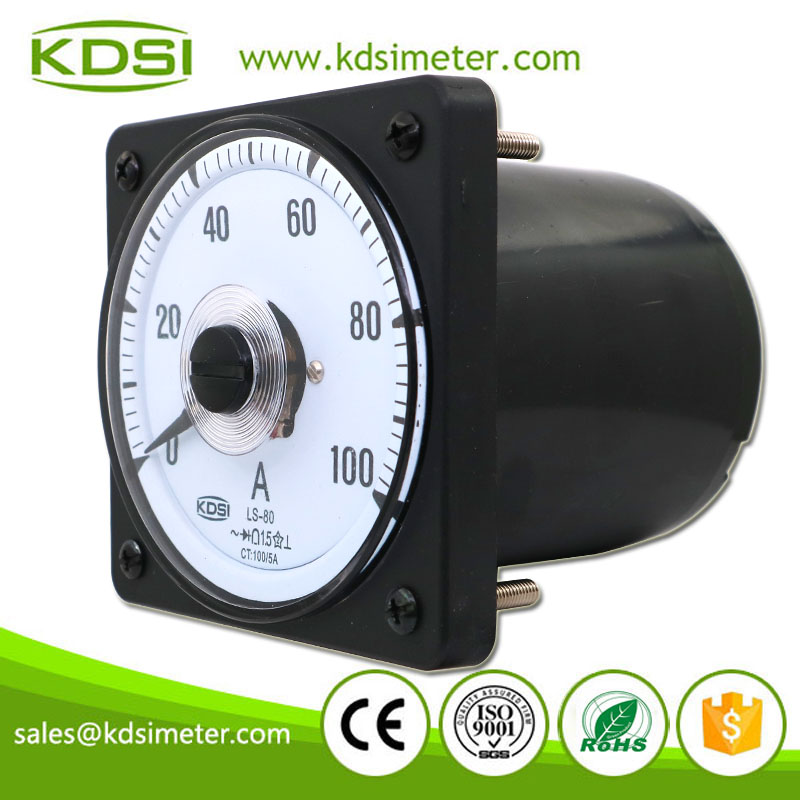 Easy Operation LS-80 AC100/5A Wide Angle Analog Panel Mini AC Amp Meter For Marine