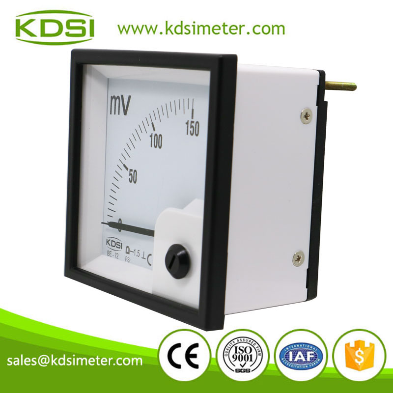 BE-72 72x72mm Analog Millivolt Panel Meter DC 0-150mV Precision Voltage Meter Customizable Scale Screw Terminal