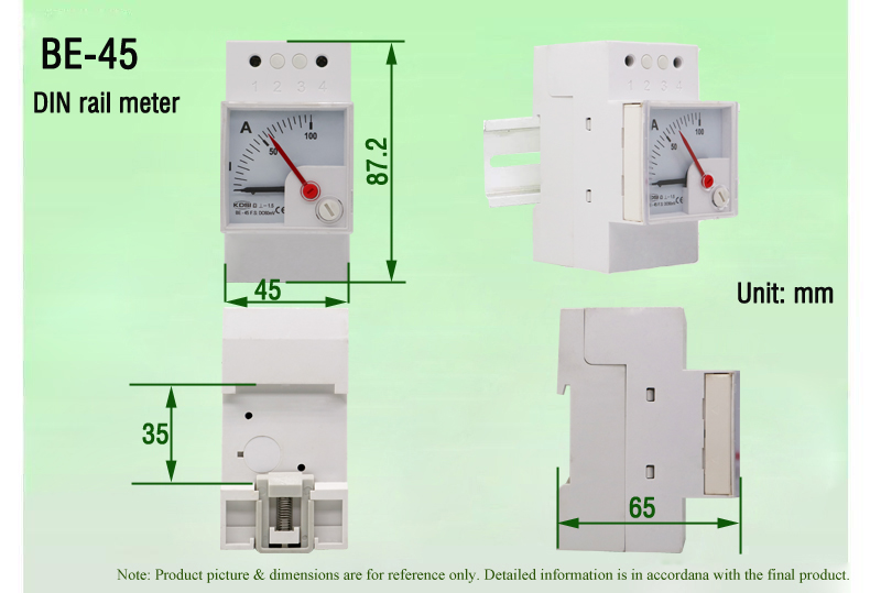 BE-45 dimensioned drawing