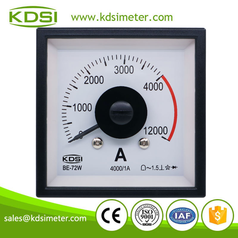 New Design BE-72W AC4000/1A 3times Overload Wide Angle AC Panel Analog Ampere Indicator