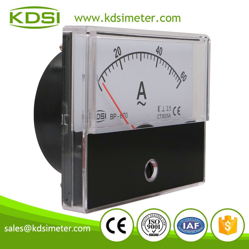 CE Approved BP-670 AC60/5A analog ac panel ammeter with output
