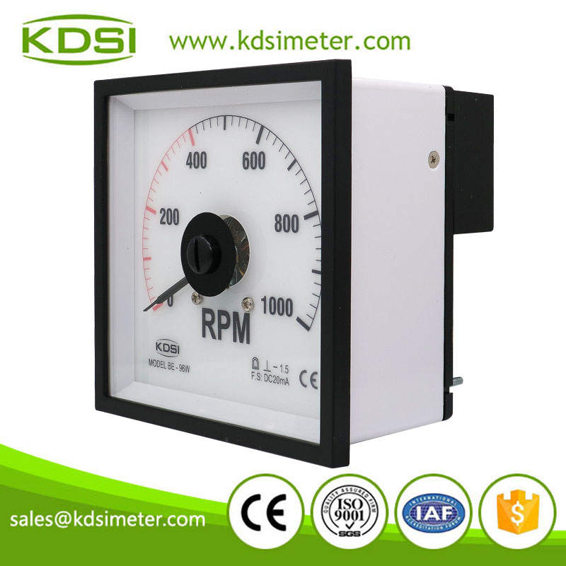 CE Approved BE-96W DC20mA 1000rpm backlighting wide angle panel analog amp rpm meter