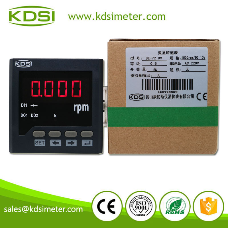 Multi-Purpose BE-72DV DC10V 1500rpm Single Phase Digital DC Voltage RPM Panel Meter