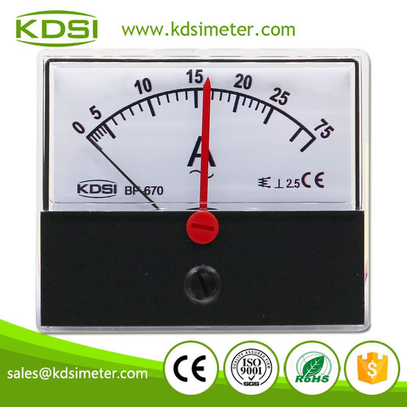 High Quality BP-670 AC25A 3times overload Double Pointer AC Analog Panel Ammeter With Output