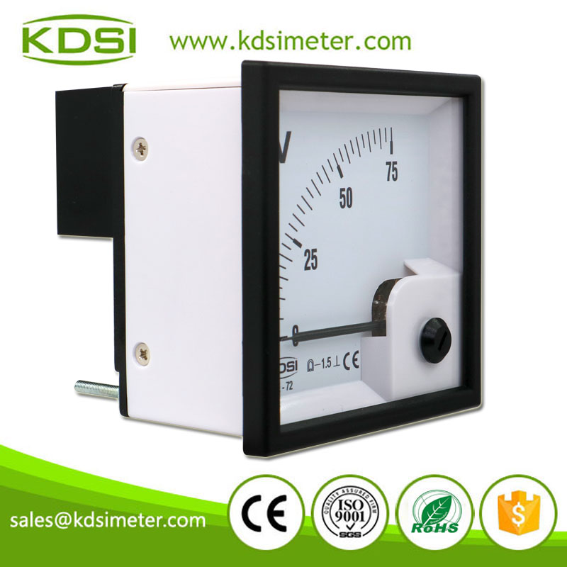 KDSI Electronic Apparatus BE-72 DC75V Analog DC Panel Voltmeter
