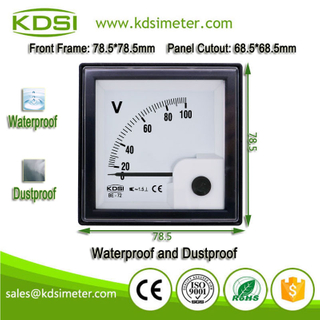 Outdoor/Indoor-use BE-72 AC100V-600V Analog AC Panel IP65-rated Voltmeter