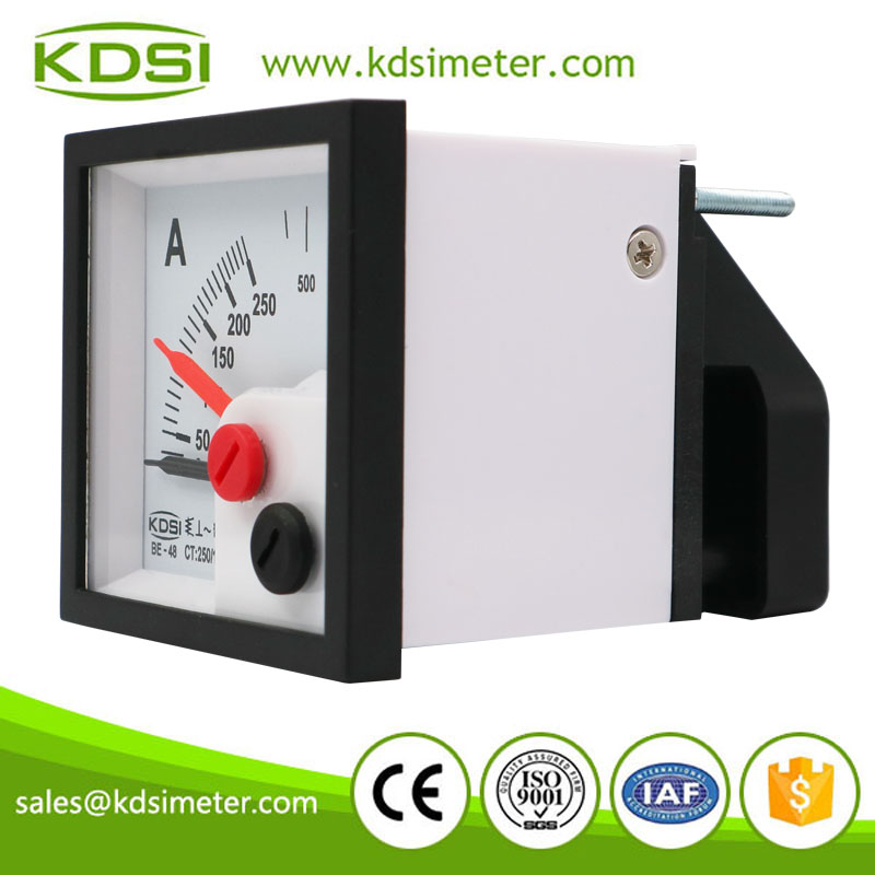 Easy installation BE-48 AC250/1A with red pointer ac mini analog amp panel meter