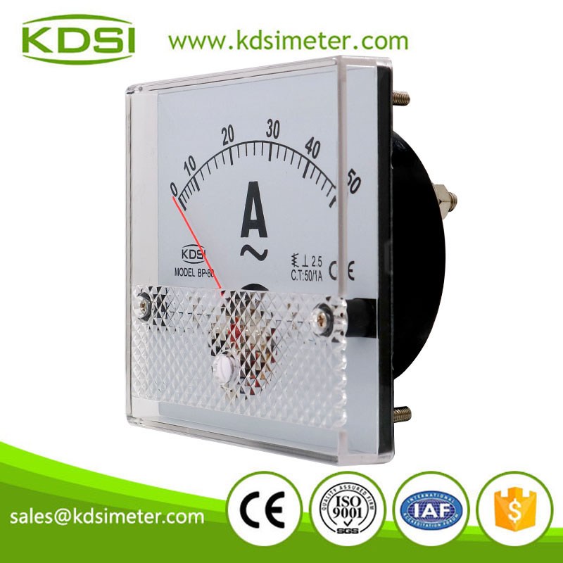 KDSI Electronic Apparatus BP-80 AC50/1A Analog AC Panel Mount Ammeter