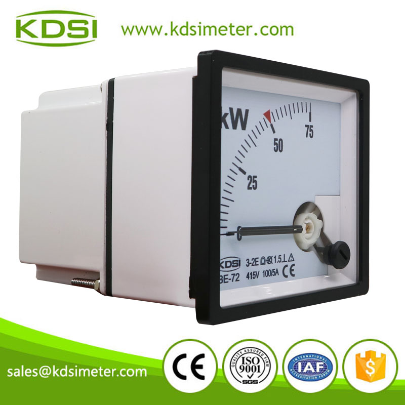 Safe to operate BE-72 3P3W 75kW 415V 100/5A analog kW panel power meter