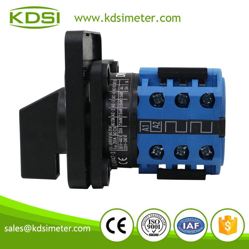 Classical DW26-20/3+LH3/3 48X60mm ammeter rotary selector switch