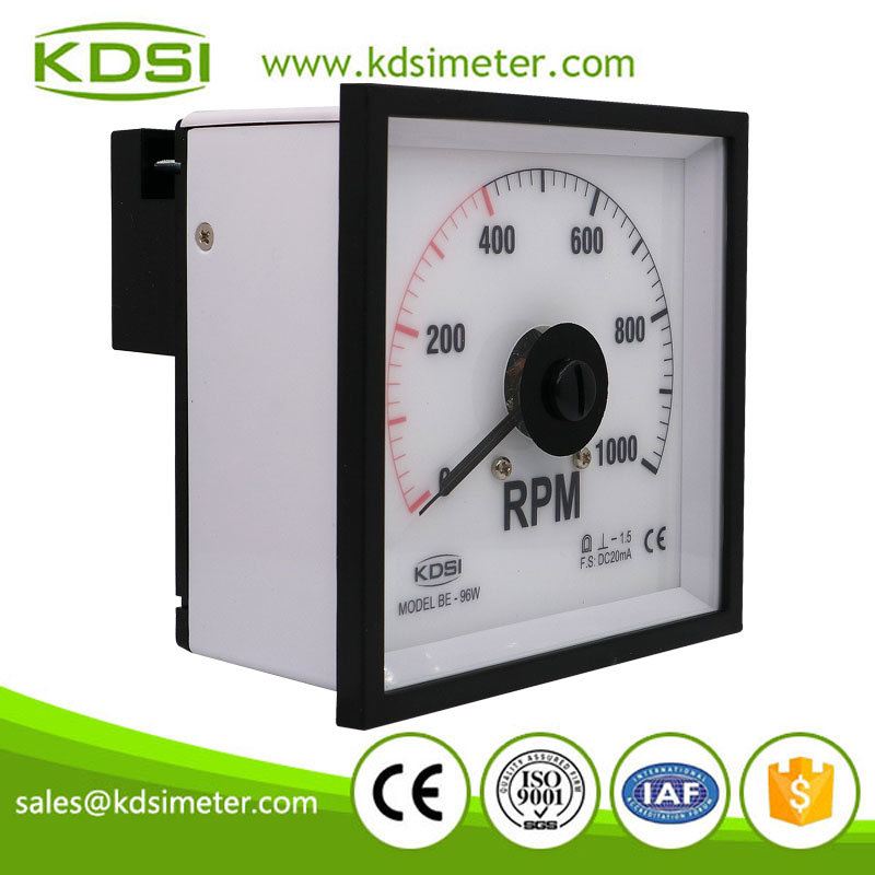 CE Approved BE-96W DC20mA 1000rpm backlighting wide angle panel analog amp rpm meter